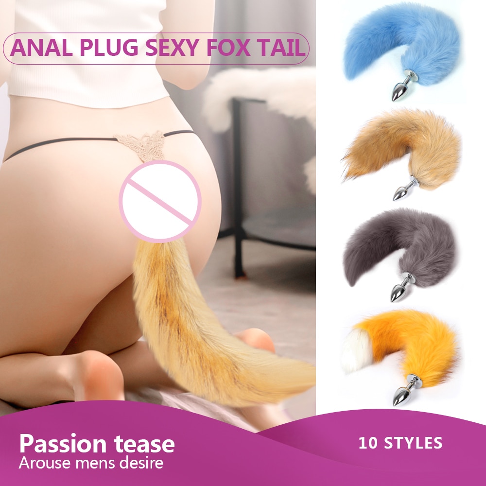 Anal Plug Fox Tail Sex Toys For Women Couples Men Butt...