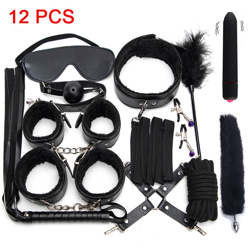 Exotic Accessories Plush Sex Bondage Set Sexy Leather...